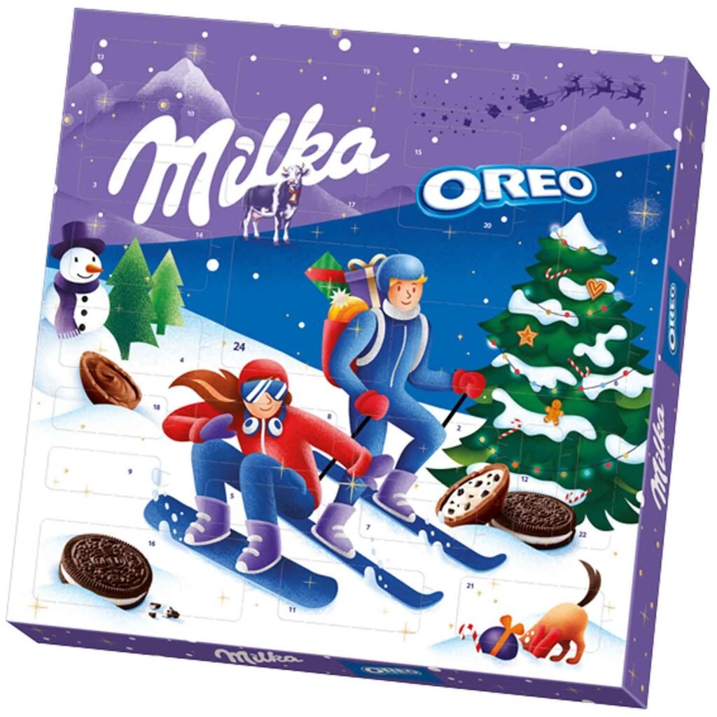 Milka & Oreo šokolado ir sausainių advento kalendorius